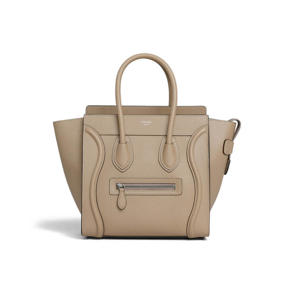 Celine Micro Luggage Handbag In Drummed Calfskin 189793