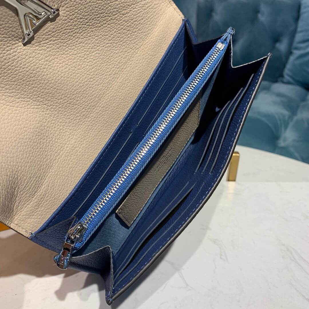 Louis Vuitton Lockme II Wallet M62350 Beige/Blue