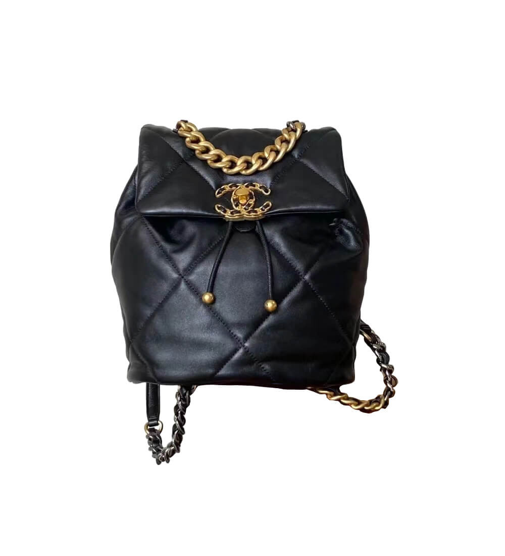 Chanel 19 Backpack Black Quilted Lambskin AS4223