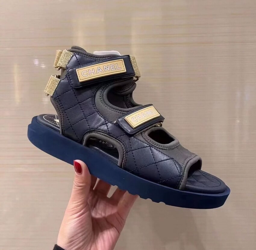 Chanel Goatskin with Fabric Sandals G37231