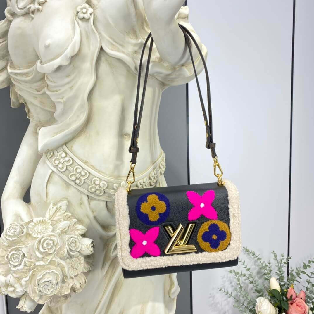 Louis Vuitton Twist MM M56976 In Leather and Shearling