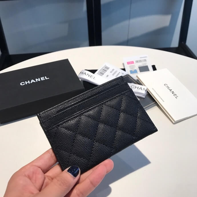 Chanel Grained Calfskin Boy Card Holder A84431