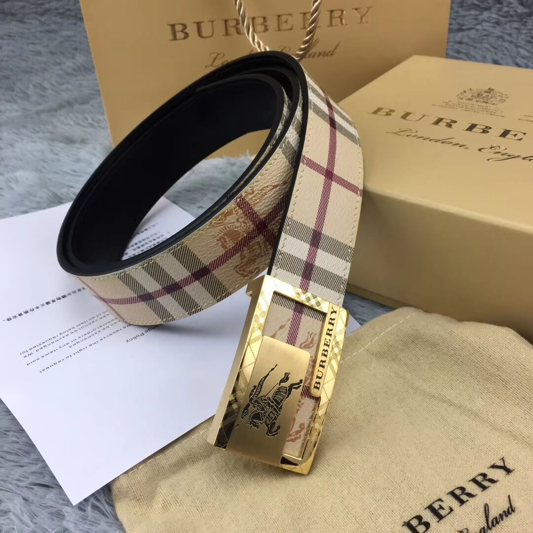 Burberry Vintage Check Leather Belt 40748