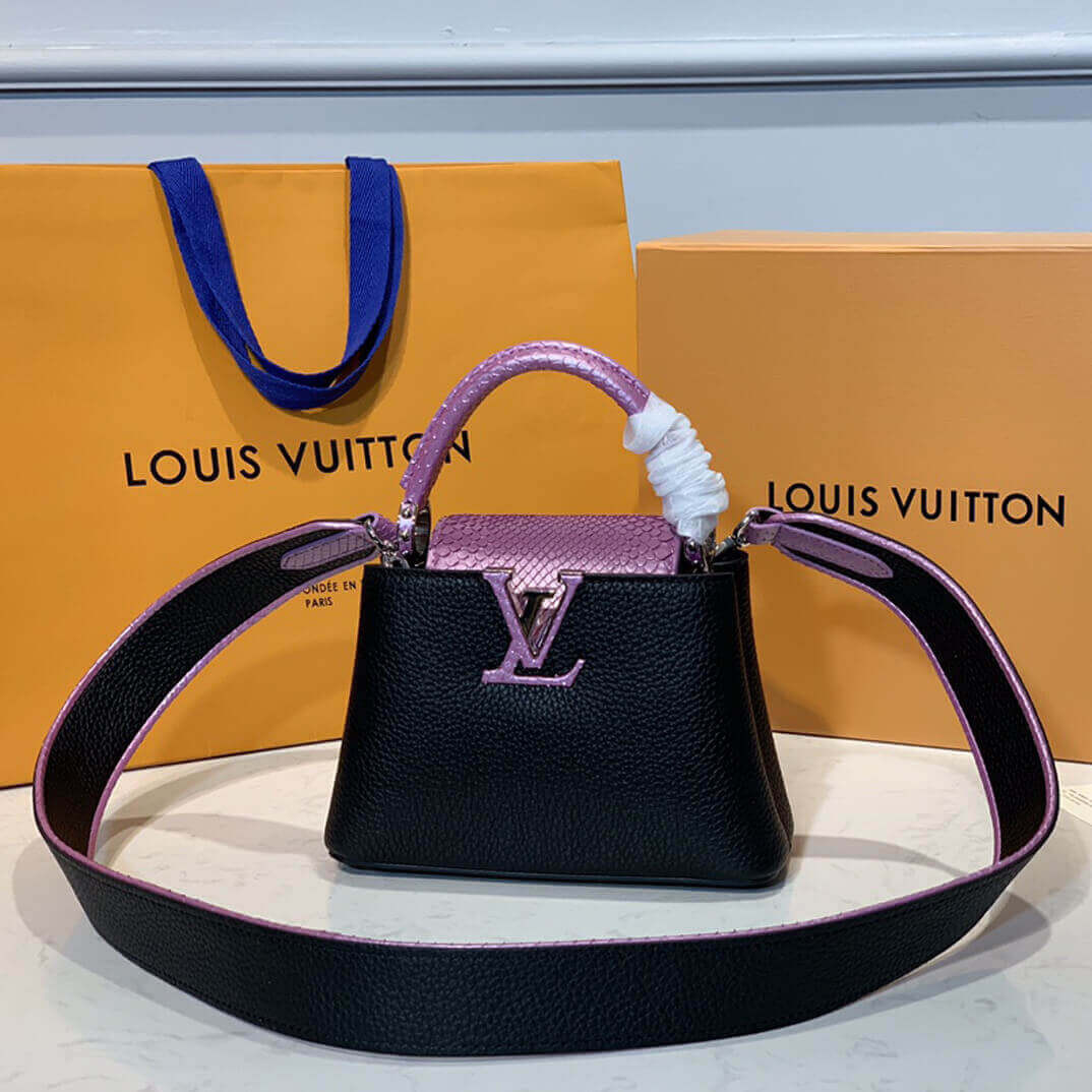 Louis Vuitton Taurillon Leather and Ayers Snakeskin Capucines Mini M55914