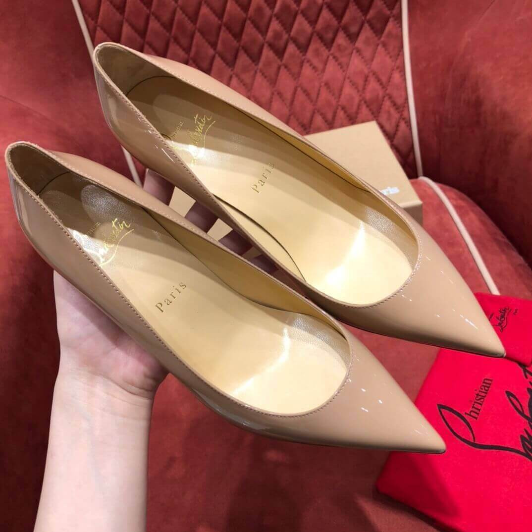 Christian Louboutin Kate 85 mm Nude Patent Leather 3191416
