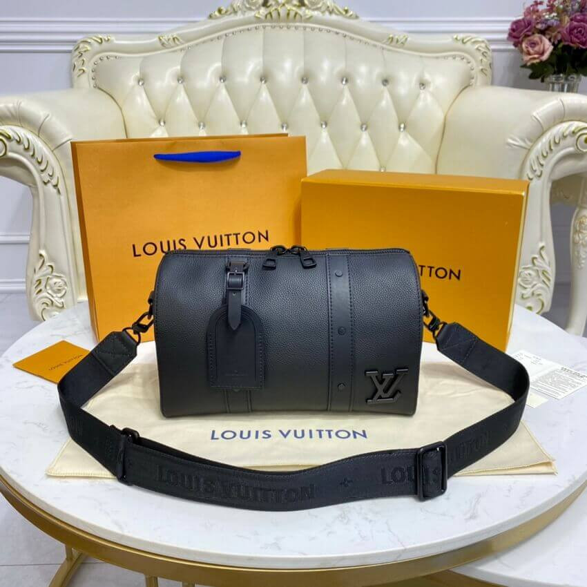 Louis Vuitton Black Leather City keepall M57082