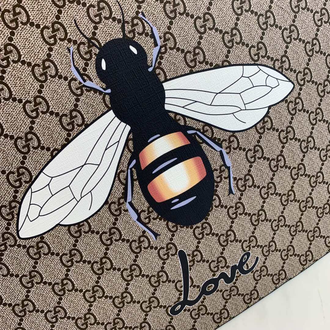 Gucci Bee Print GG Supreme Tote 450850
