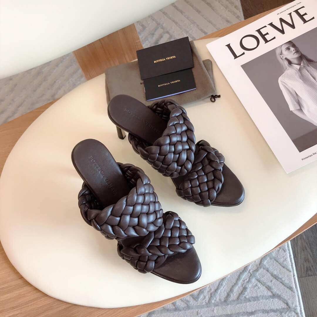 Bottega Veneta BV Curve Sandals 621213 Dark Coffee