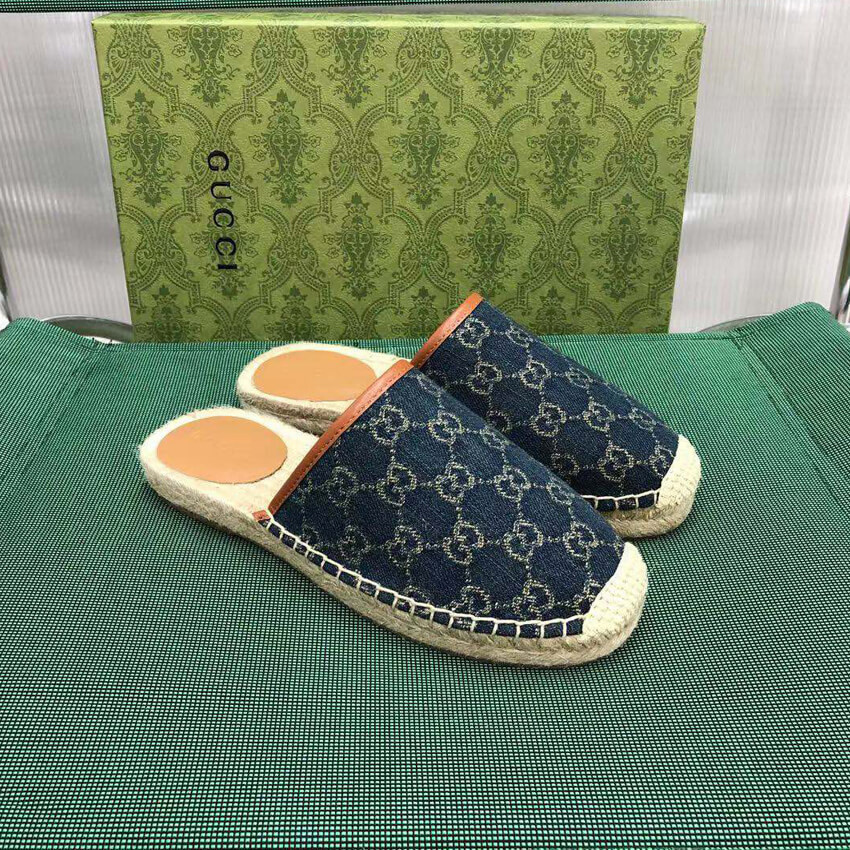 Gucci Jacquard GG Denim Slipper