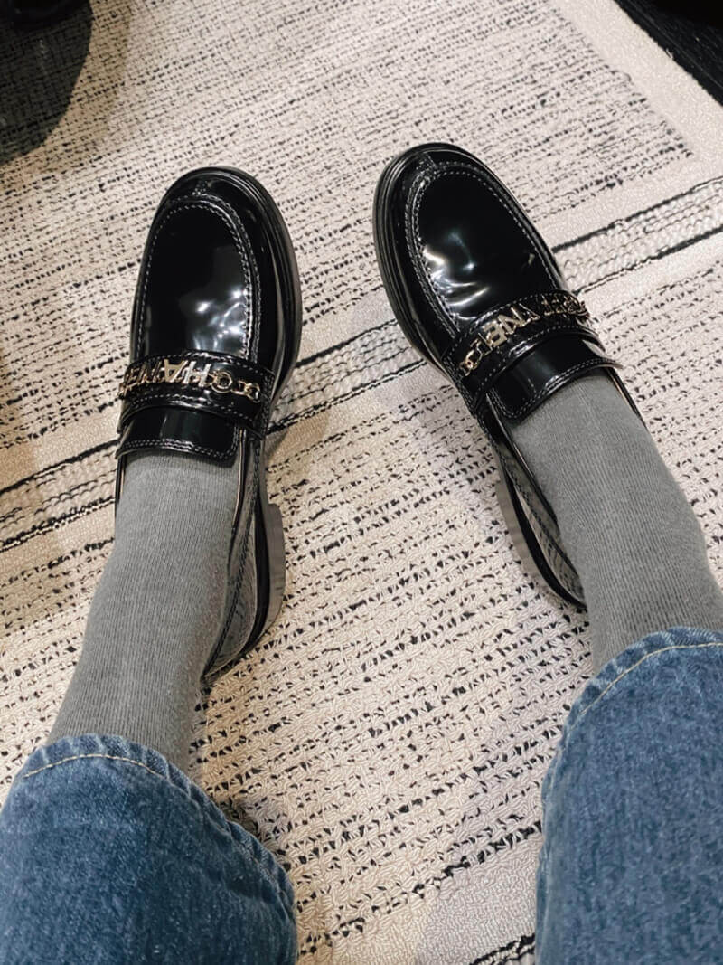 Chanel Patent Calfskin Loafers Black