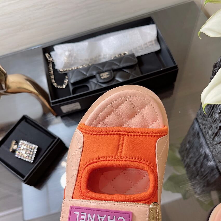 Chanel Goatskin with Fabric Sandals G37231