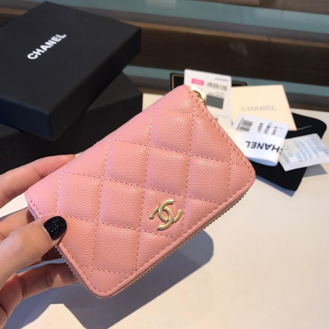 Chanel Grainy Calfskin Classic Zipped Card Holder A84511