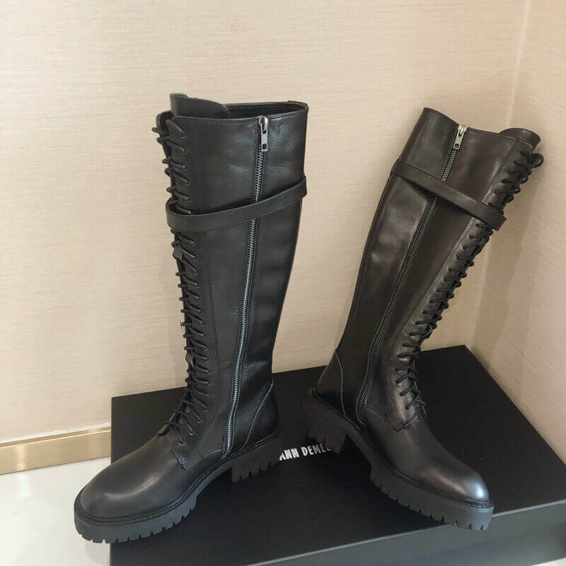 Ann Demeulemeester Calfskin Tall Lace-Up Boots A141