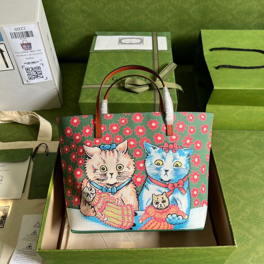 Gucci Kitten Print Tote Bag 410812