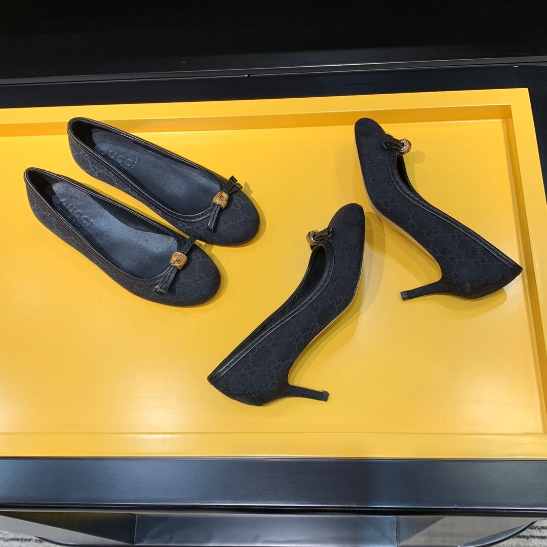 Gucci Canvas Ballerinas 423167 Black