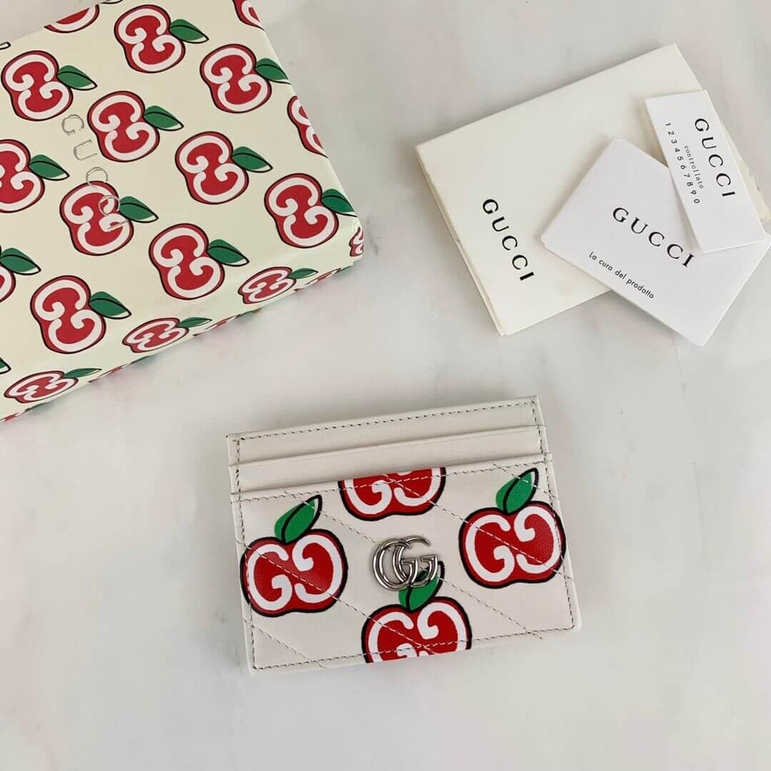 Gucci GG Apple Print GG Marmont Card Case 443127