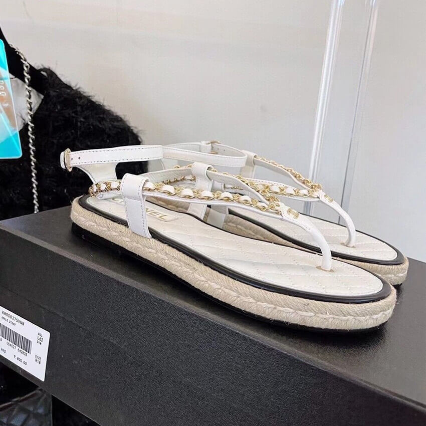 Chanel Lambskin Leather Strappy Sandals G36921