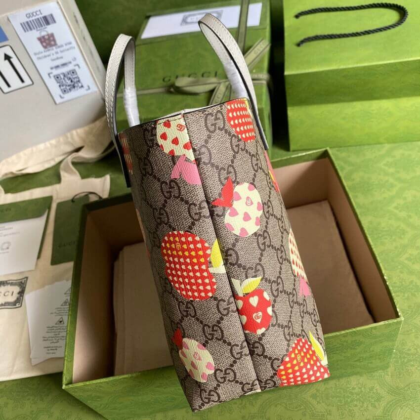 Gucci Childrens GG Heart Apple Pattern Tote 410812