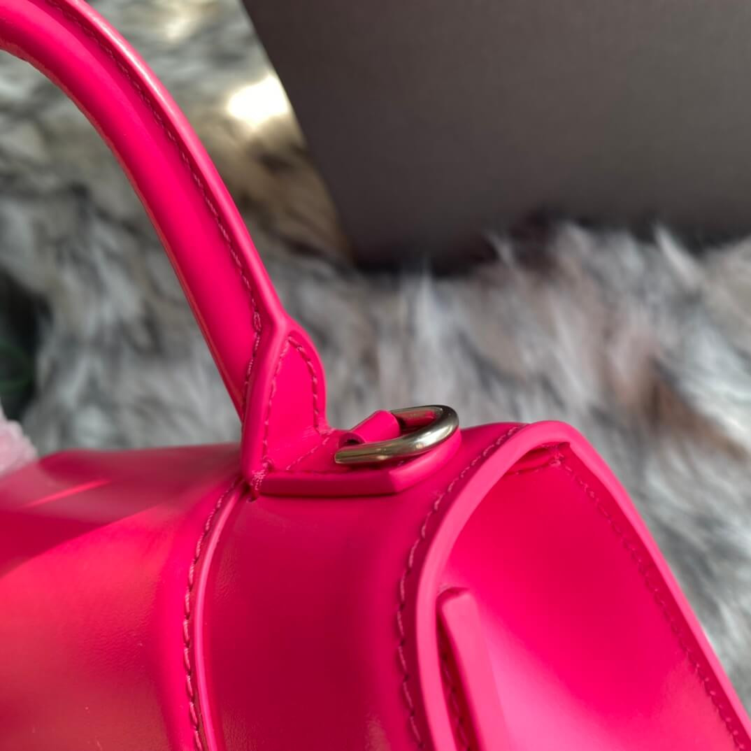 Balenciaga Hourglass XS Shiny Box Calfskin Tote