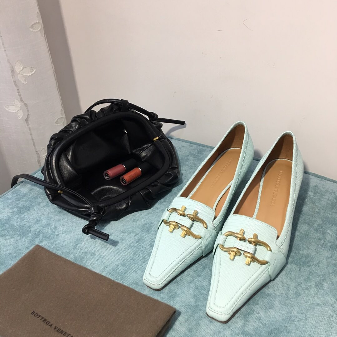 Bottega Veneta Madame Lizard Leather Pumps 592037