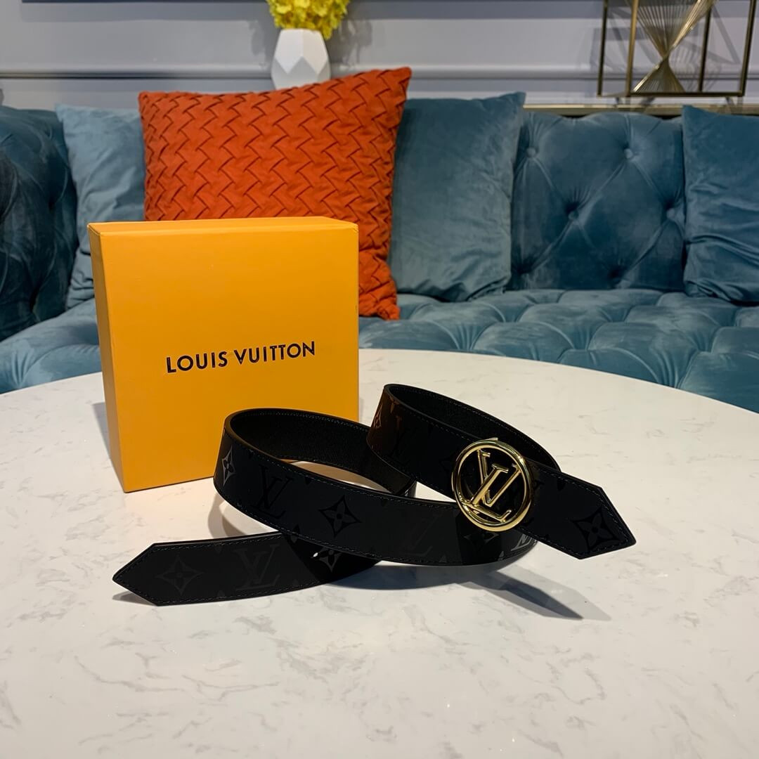 Louis Vuitton LV Circle 30mm Reversible Belt M0139W Gold