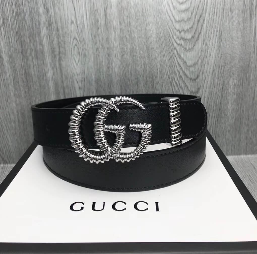 Gucci 30mm Leather Belt With Torchon Double G Buckle 524102
