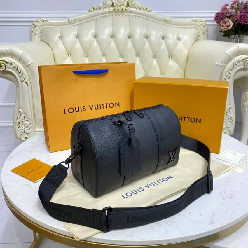 Louis Vuitton Black Leather City keepall M57082