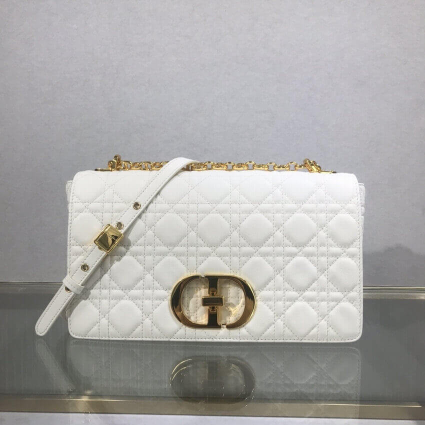 Dior Large Caro Bag Black Supple Cannage Calfskin M9243