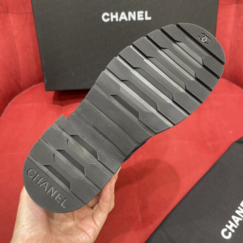 Chanel Blue Denim Quilted Lace Up Boots G36424