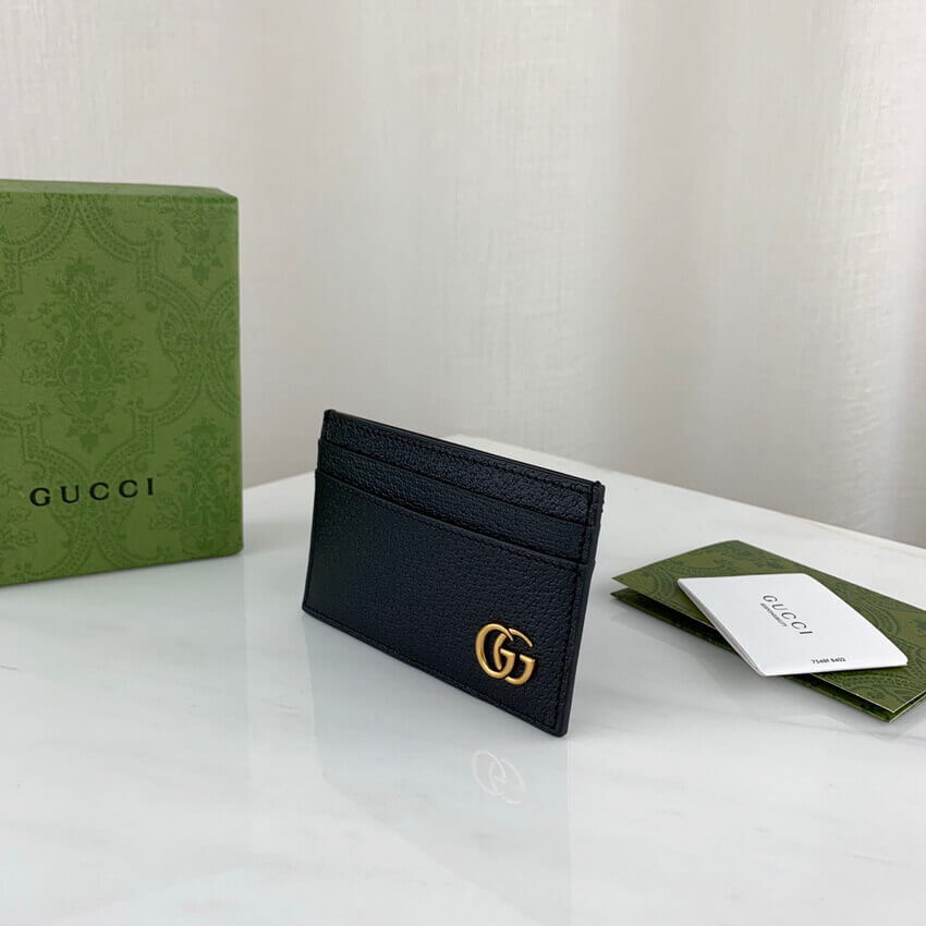 Gucci GG Marmont Metal-Free Tanned Leather Card Case 657588