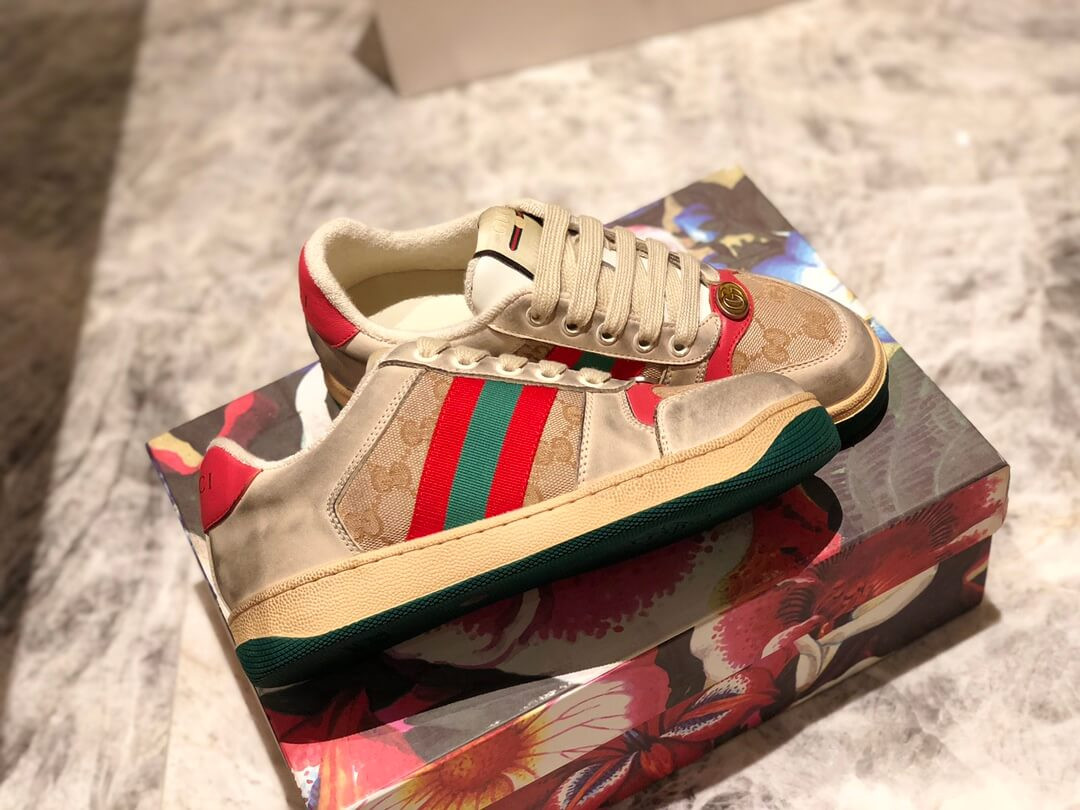 Gucci Screener Leather Sneaker 570443 Red