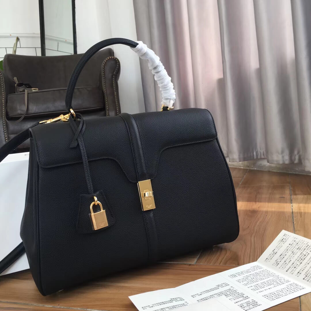 Celine Medium 16 Bag In Grained Calfskin 187373