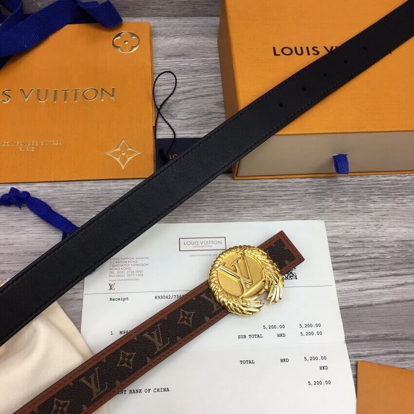 Louis Vuitton LV Chain 30mm Reversible Belt M0386W
