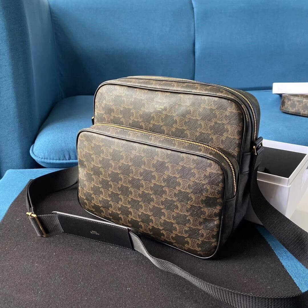 Large Pocket Messenger Bag In Triomphe Canvas 190822