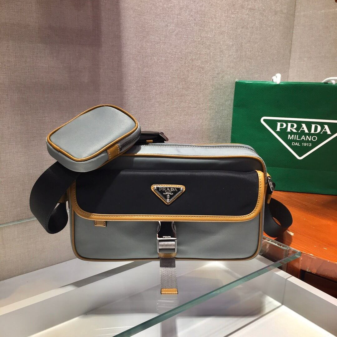 Prada Nylon Cross-Body Bag 2VH074 Grey/Black