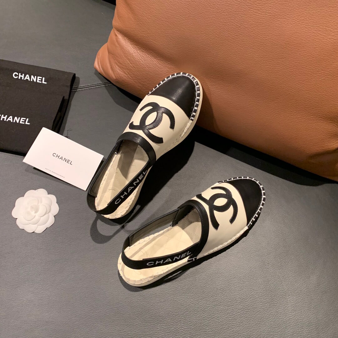 Chanel Slingback Espadrilles G34817 Beige/Black