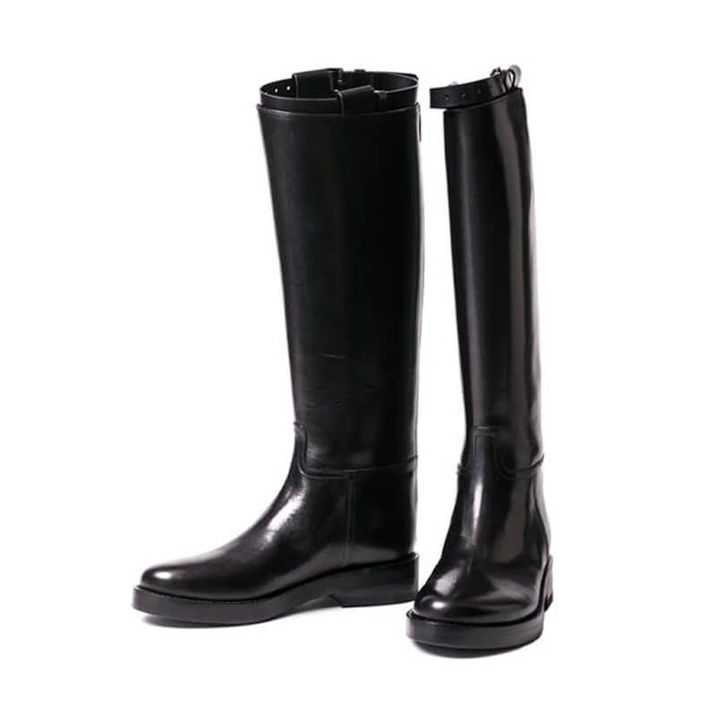 Ann Demeulemeester Riding Boots Vitello Lucido Nero 347336