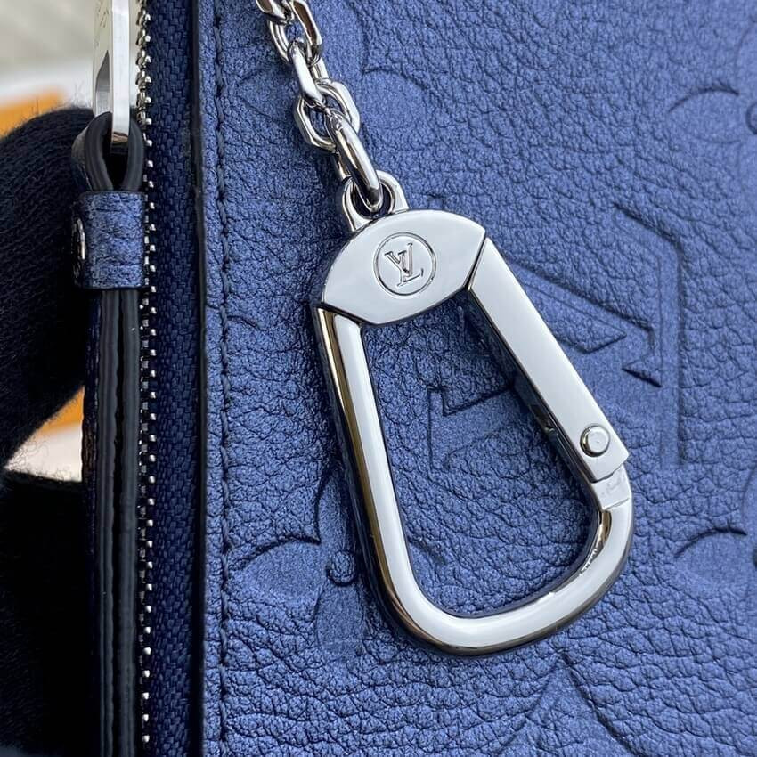 Louis Vuitton Monogram Empreinte Leather Key Pouch M80900 Navy Nacre