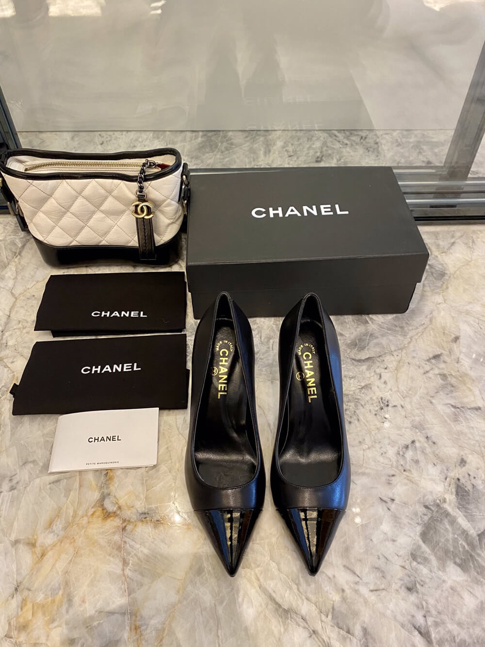 Chanel Lambskin & Grosgrain 8.5cm Heel Pumps G35536