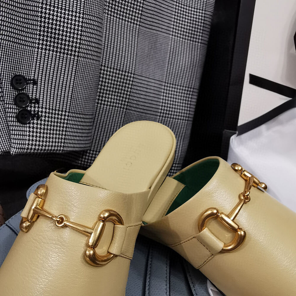 Gucci Leather Slipper 604075 Beige