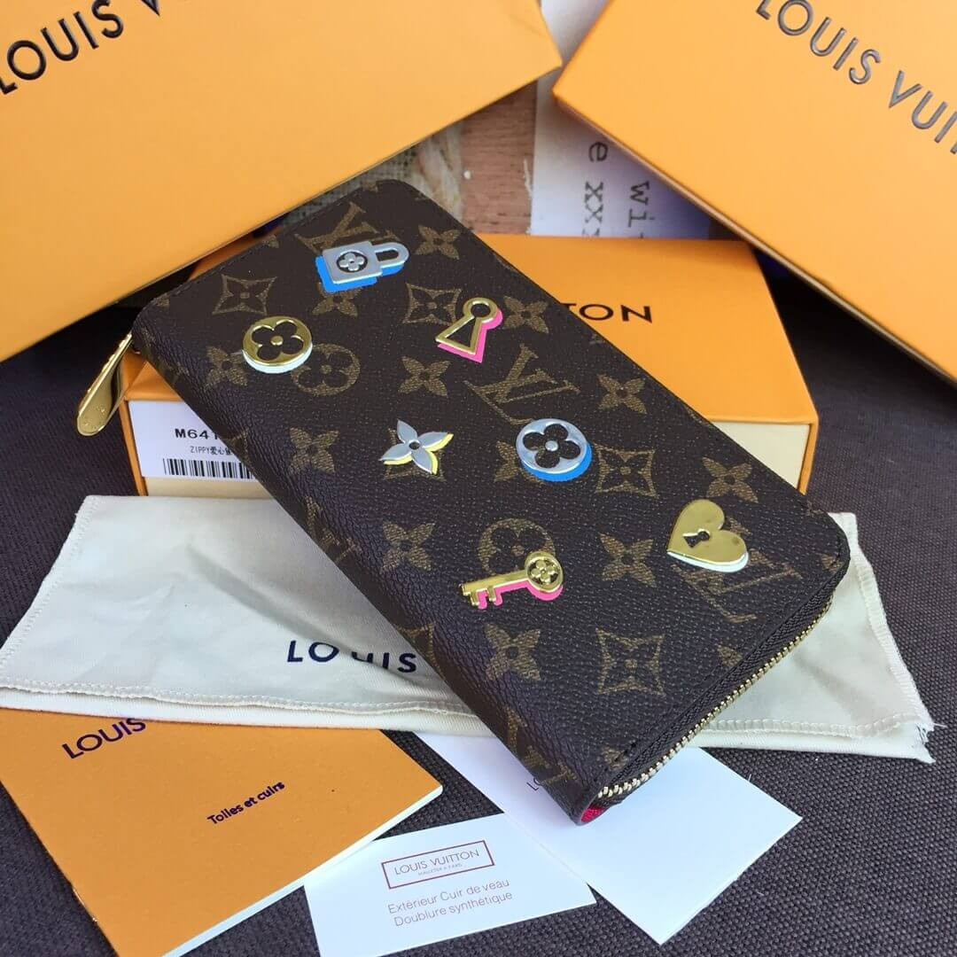 Louis Vuitton Monogram Canvas Love Lock Zippy Wallet M64116