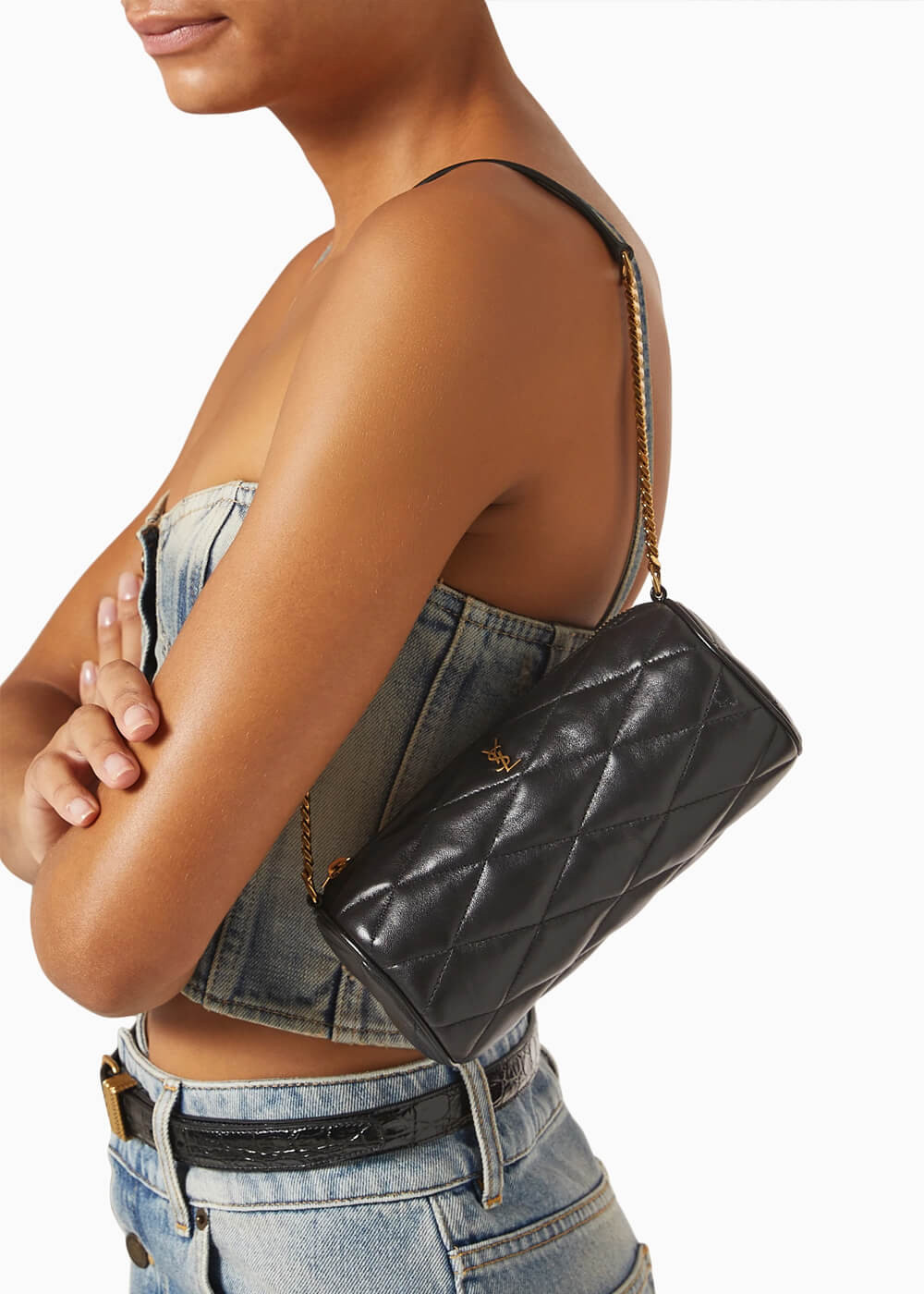 Saint Laurent Sade Mini Quilted Leather Tube Shoulder Bag 699703