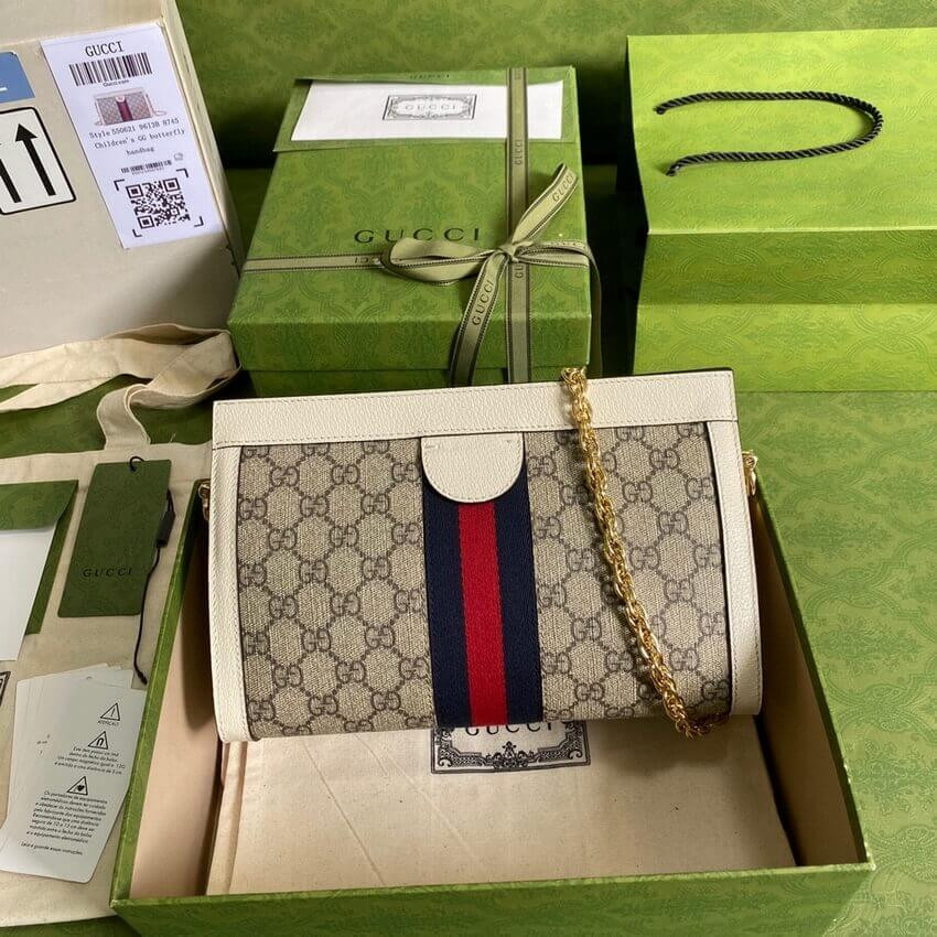 Gucci Ophidia GG Small Shoulder Bag 503877 White