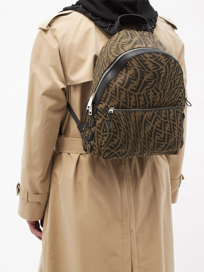 Fendi FF-Vertigo Jacquard Twill Backpack 1859487