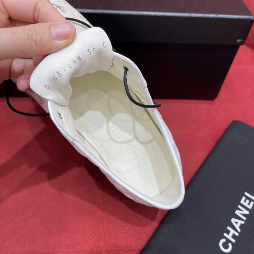 Chanel Calfskin Lace-Ups G37238 White