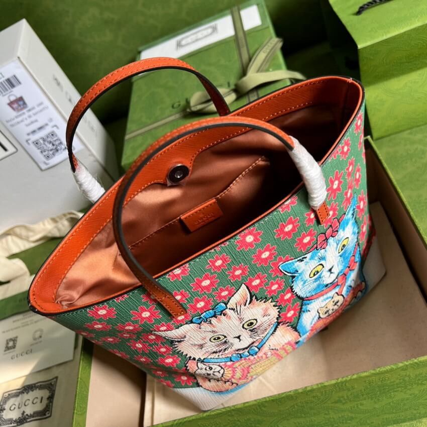 Gucci Kitten Print Tote Bag 410812