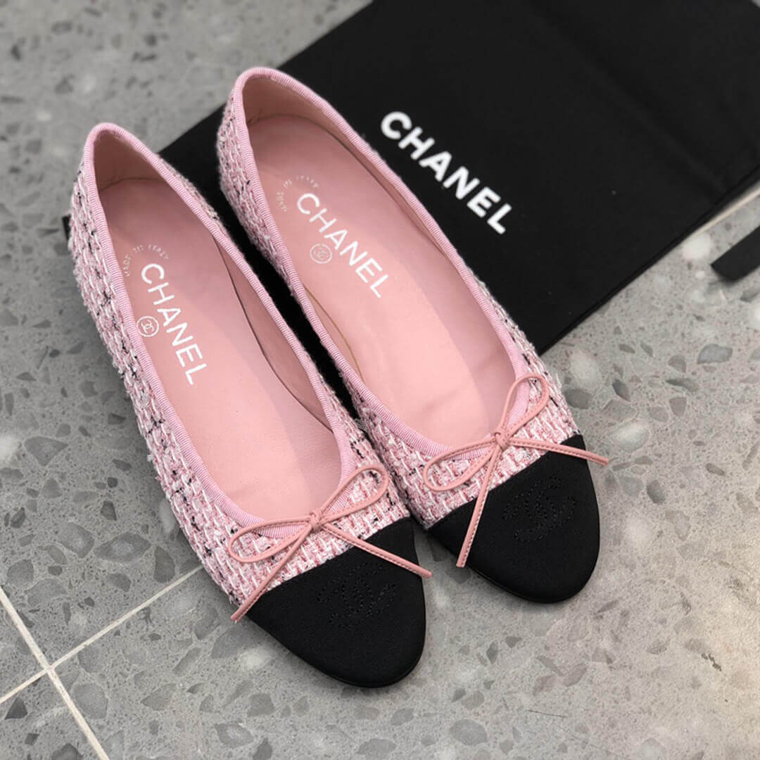 Chanel Classic Bow Flats Ballerinas Tweed G02819