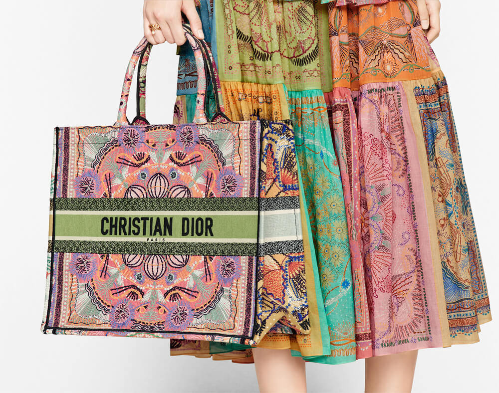Dior Book Tote Multicolor In Lights Embroidery M1286