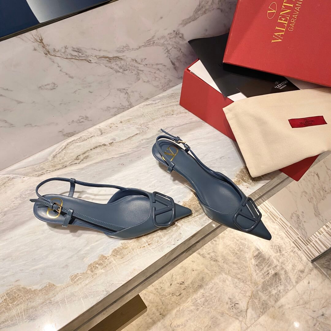 Valentino Garavani Vlogo Calfskin Slingback Pump 50mm SW2S0Q71