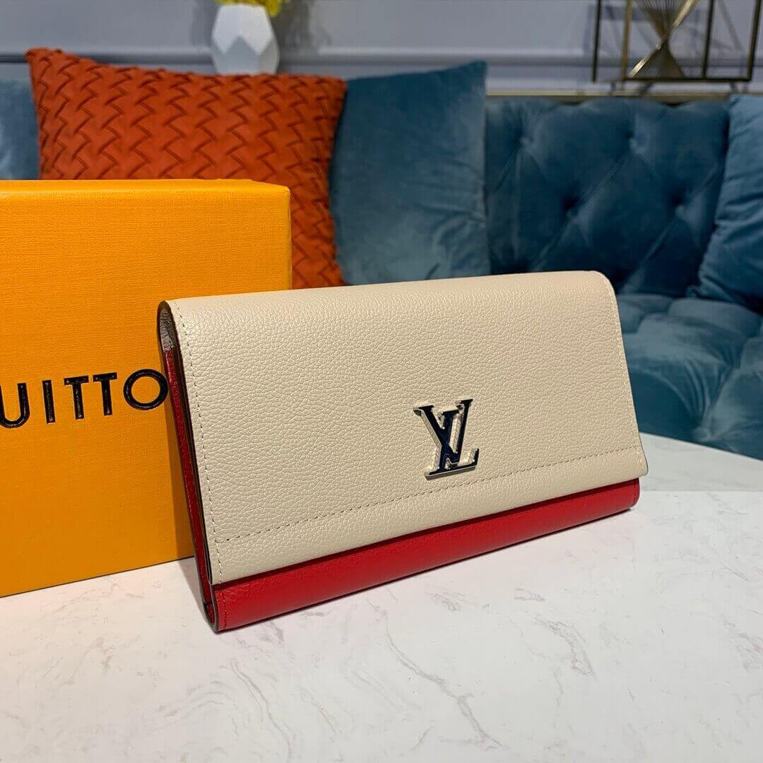 Louis Vuitton Lockme II Wallet M62350 Beige/Red